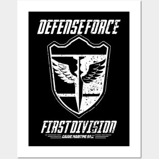 KAIJU No 8: DEFENSE FORCE FIRST DIVISION (WHITE/GRUNGE) Posters and Art